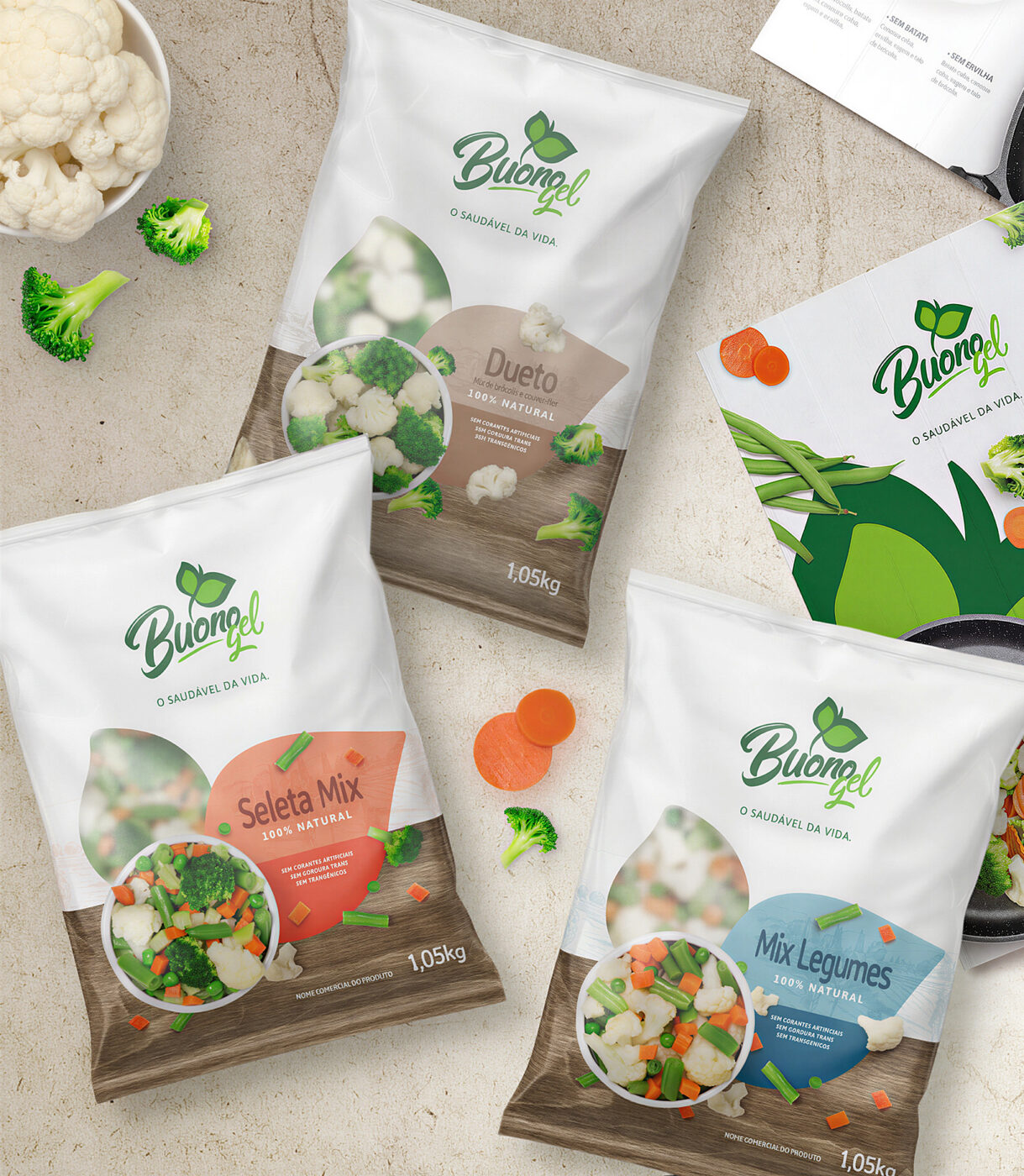 Design de embalagens e catálogo destinados ao mercado de Varejo.